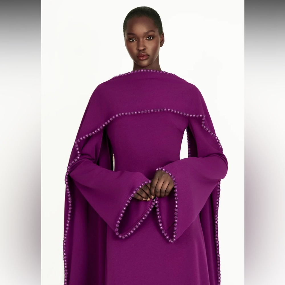 Khanum’s Krace Dress in Purple with Beaded Scarf